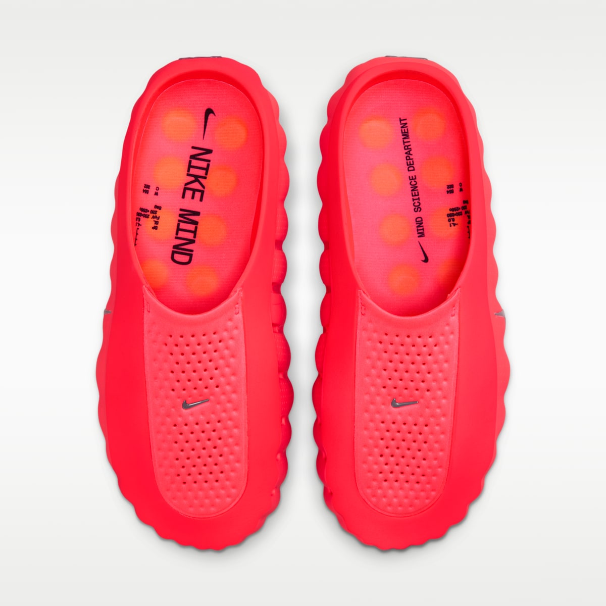 Nike Mind 001 Men's Pregame Mules - Solar Red/Hyper Crimson/Black/Chrome - Image 5