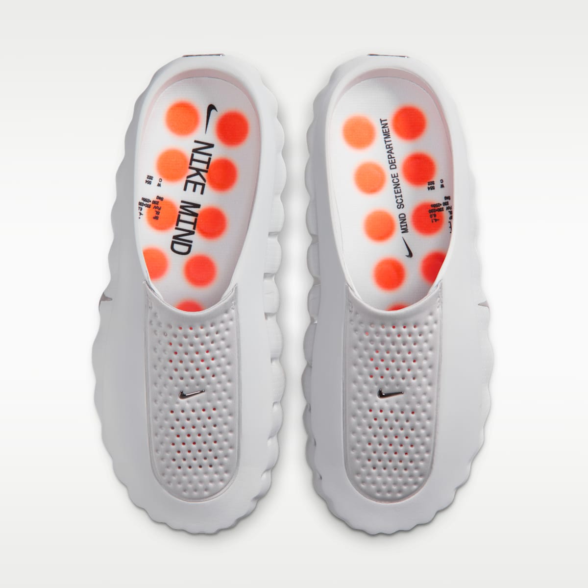 Nike Mind 001 Men's Pregame Mules - Light Smoke Grey/Photon Dust/Hyper Crimson/Chrome - Image 5