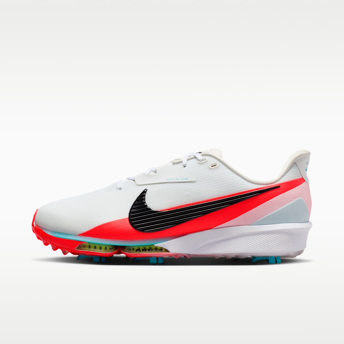 Women's Nike NEXT% TOUR 3 Golf Shoes - Summit White/Bright Crimson/Dusty Cactus/Black