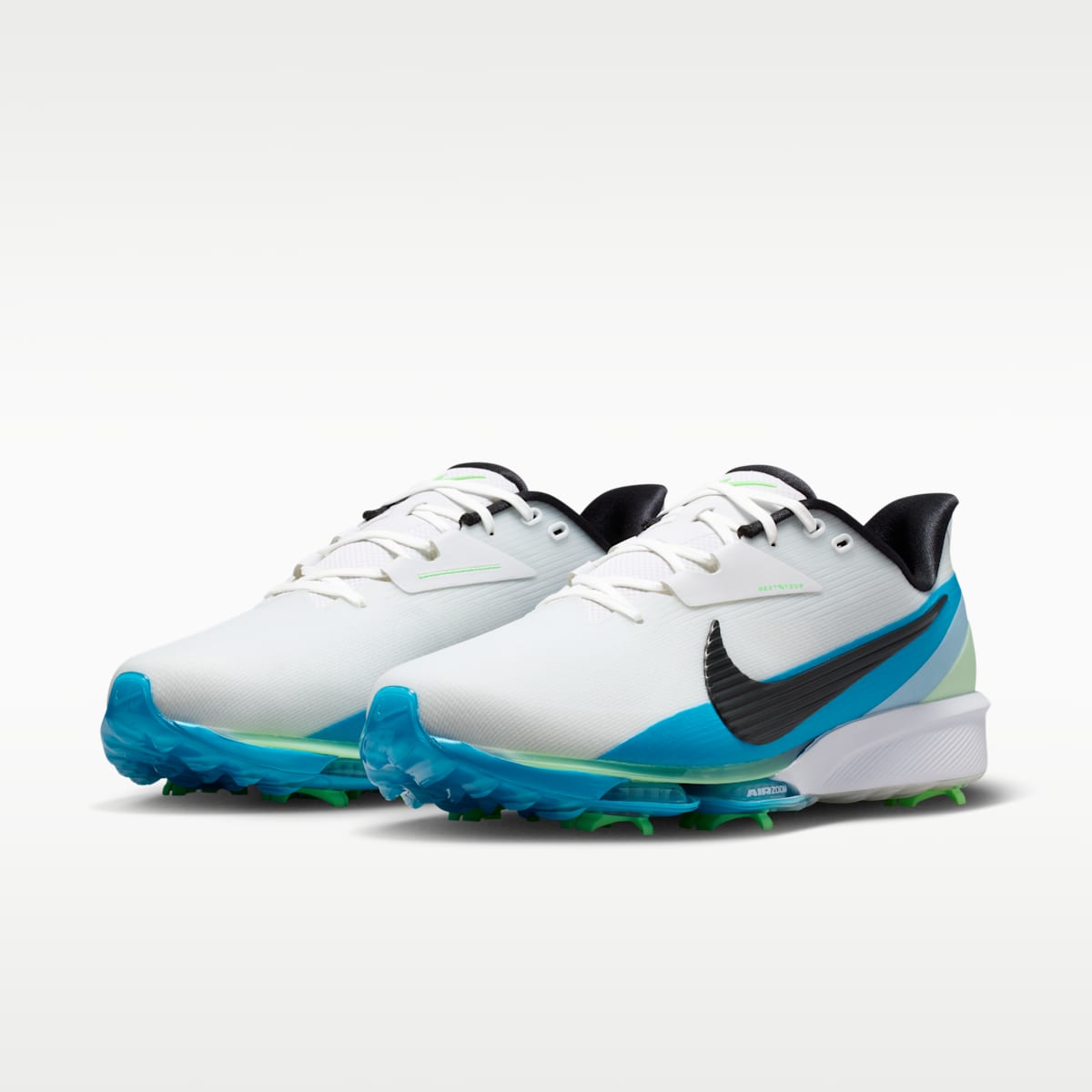 Nike NEXT% TOUR 3 Golf Shoes - White/Summit White/Light Current Blue/Black - Image 5