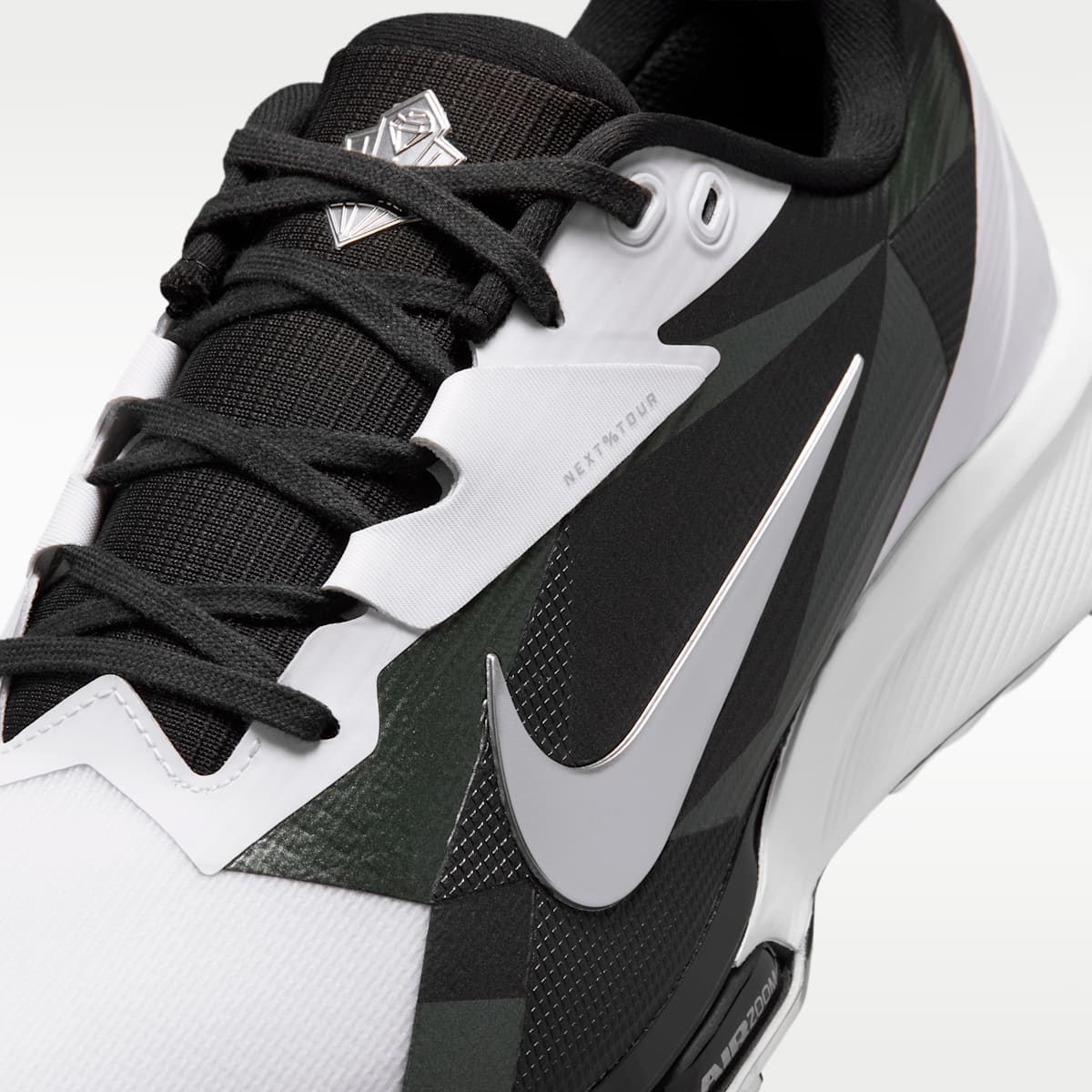 Women's Nike NEXT% TOUR 3 Golf Shoes - White/Metallic Silver/Fir/Black