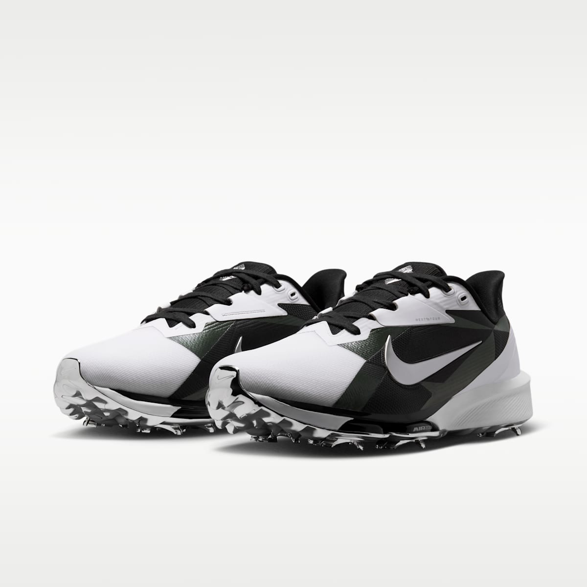 Women's Nike NEXT% TOUR 3 Golf Shoes - White/Metallic Silver/Fir/Black