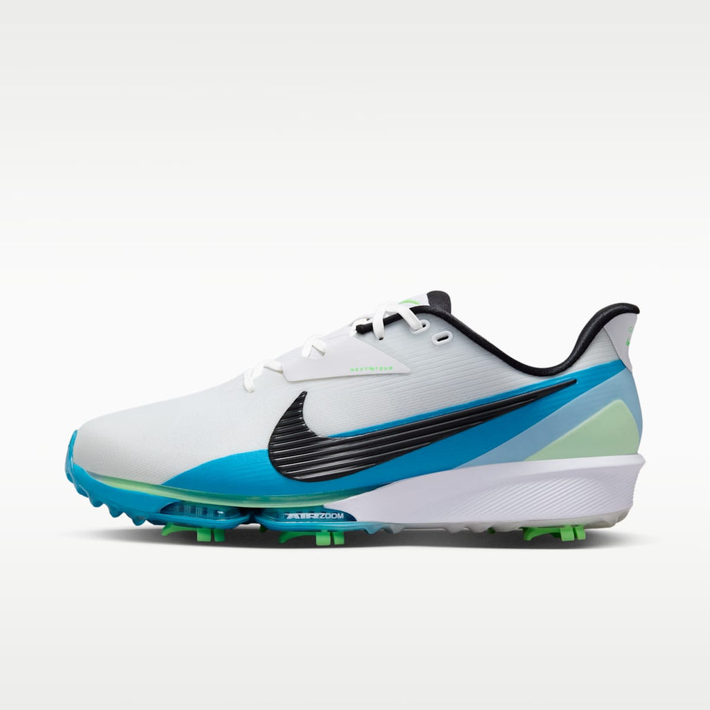Nike NEXT% TOUR 3 Golf Shoes - White/Summit White/Light Current Blue/Black - Image 1