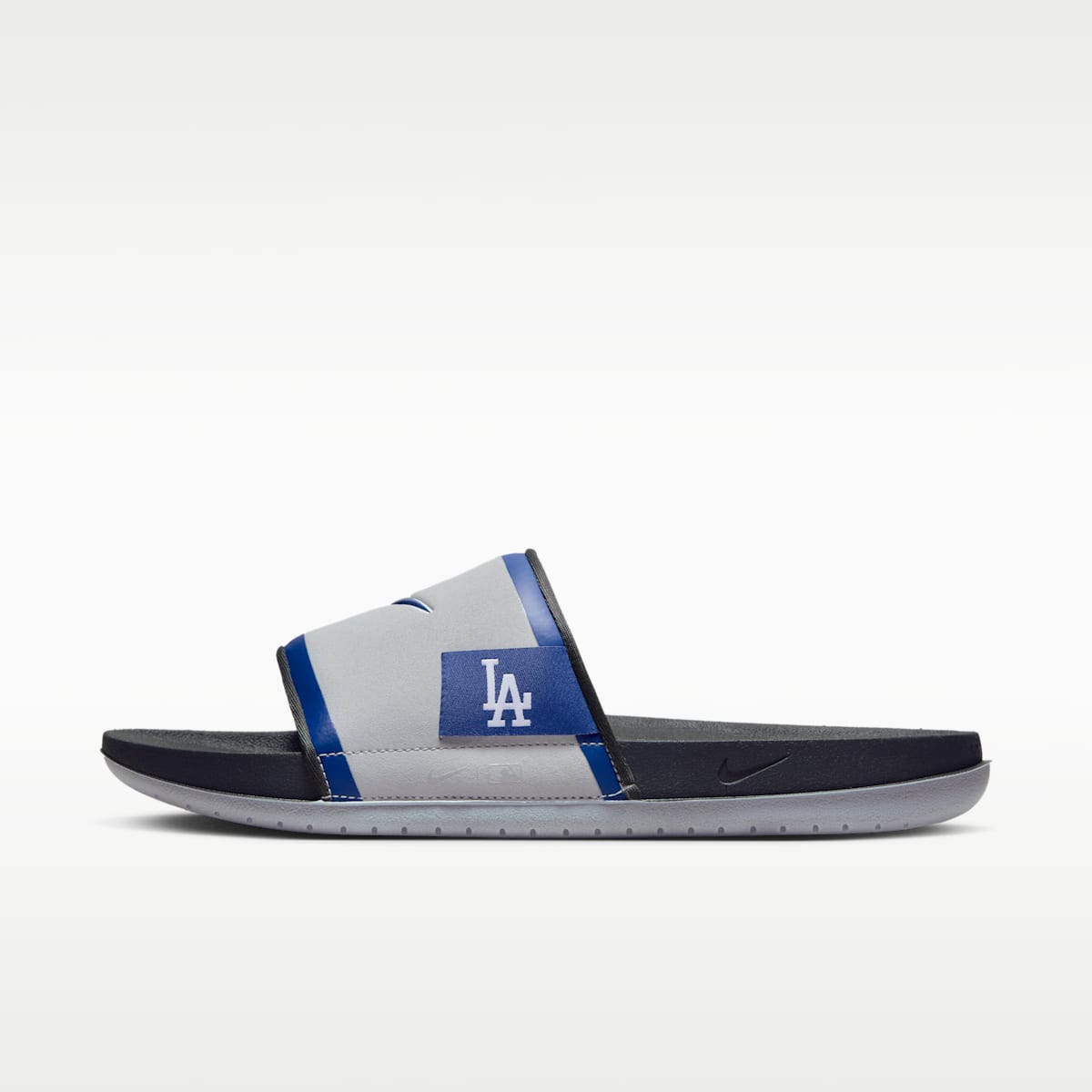 Nike Offcourt (Los Angeles Dodgers) Offcourt Slides - Wolf Grey/Dark Smoke Grey/Deep Royal Blue - Image 2