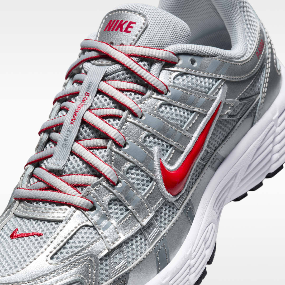 Nike P-6000 Big Kids' Shoes - Metallic Silver/Flat Silver/Cool Grey/Gym Red