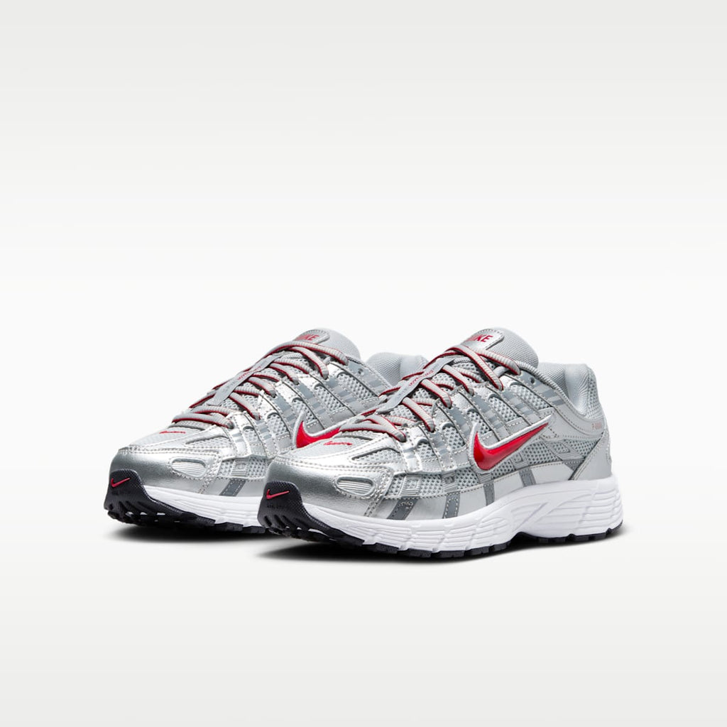 Nike P-6000 Big Kids' Shoes - Metallic Silver/Flat Silver/Cool Grey/Gym Red