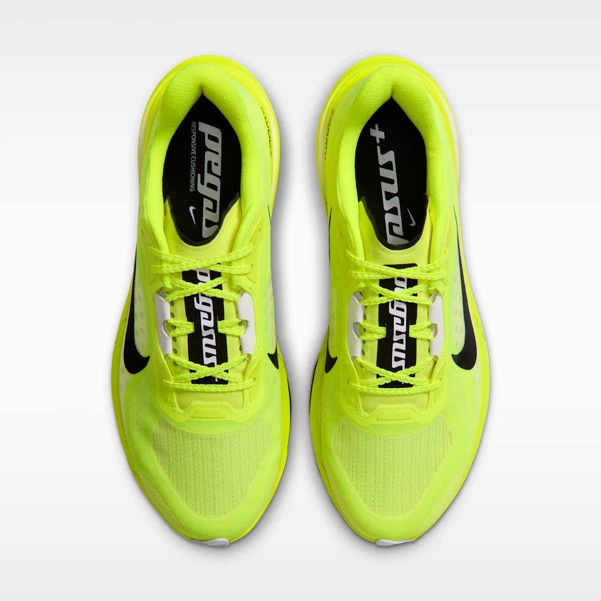 Nike Pegasus Plus 2 Men's Road Running Shoes - Lemon Venom/White/Black - Image 4