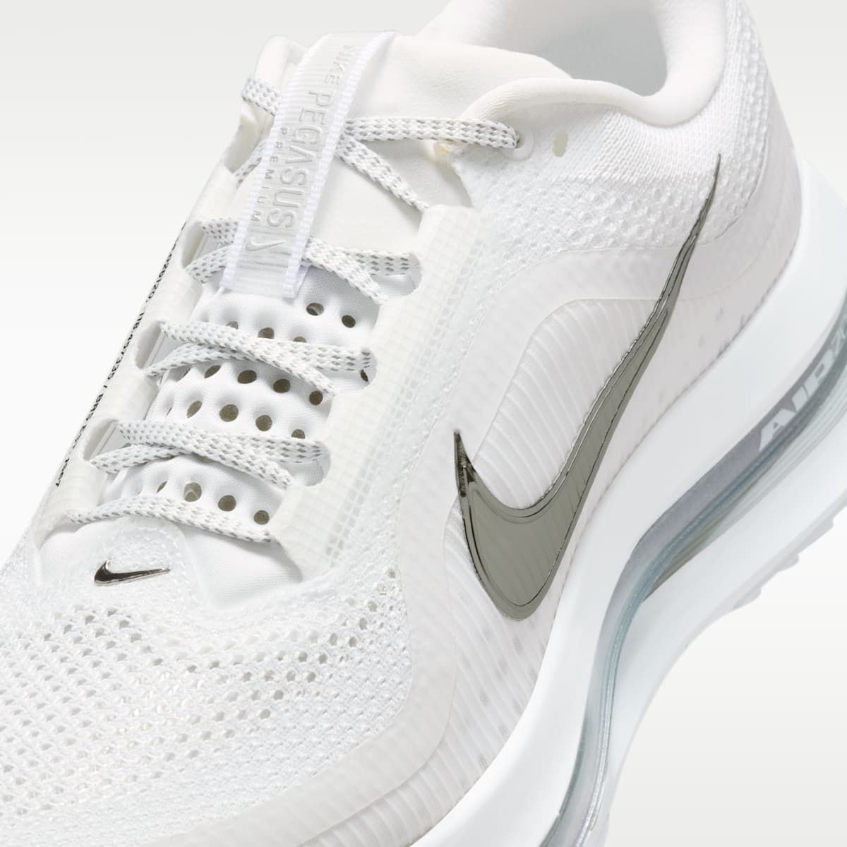 Nike Pegasus Premium Men's Road Running Shoes - White/Metallic Silver/Metallic Silver - Image 7