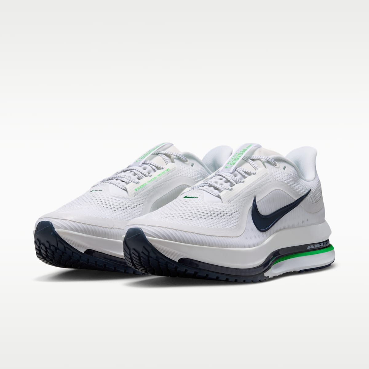 Nike Pegasus Premium Men's Road Running Shoes - White/Midnight Navy/Green Spark - Image 5