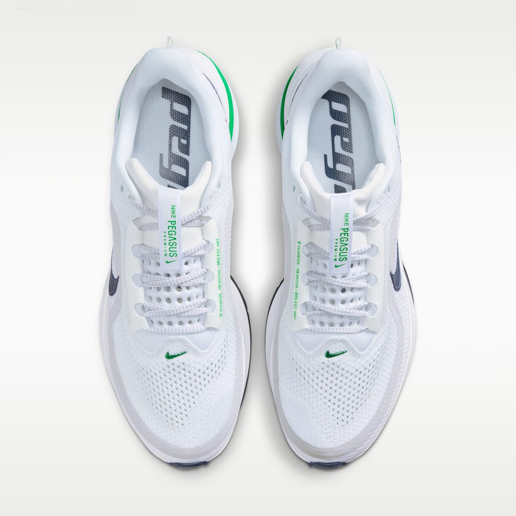 Nike Pegasus Premium Men's Road Running Shoes - White/Midnight Navy/Green Spark - Image 4