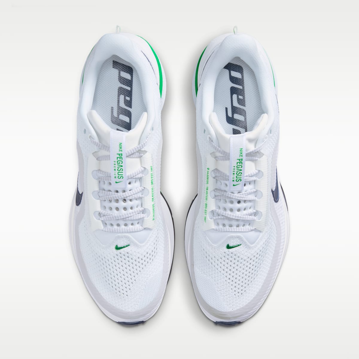 Nike Pegasus Premium Men's Road Running Shoes - White/Midnight Navy/Green Spark - Image 4