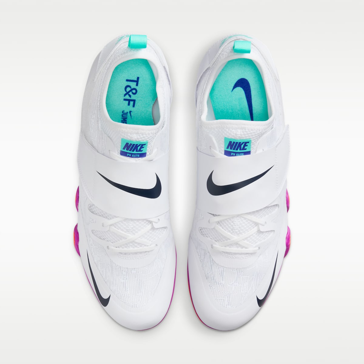 Nike Pole Vault Elite Track & Field Jumping Spikes - White/Teal Tint/Fire Pink/Obsidian - Image 4