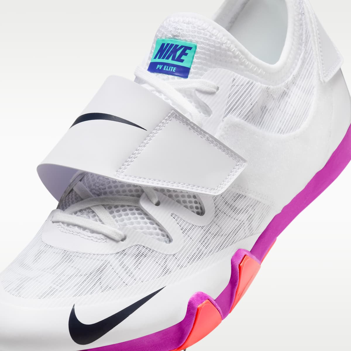 Nike Pole Vault Elite Track & Field Jumping Spikes - White/Teal Tint/Fire Pink/Obsidian - Image 8
