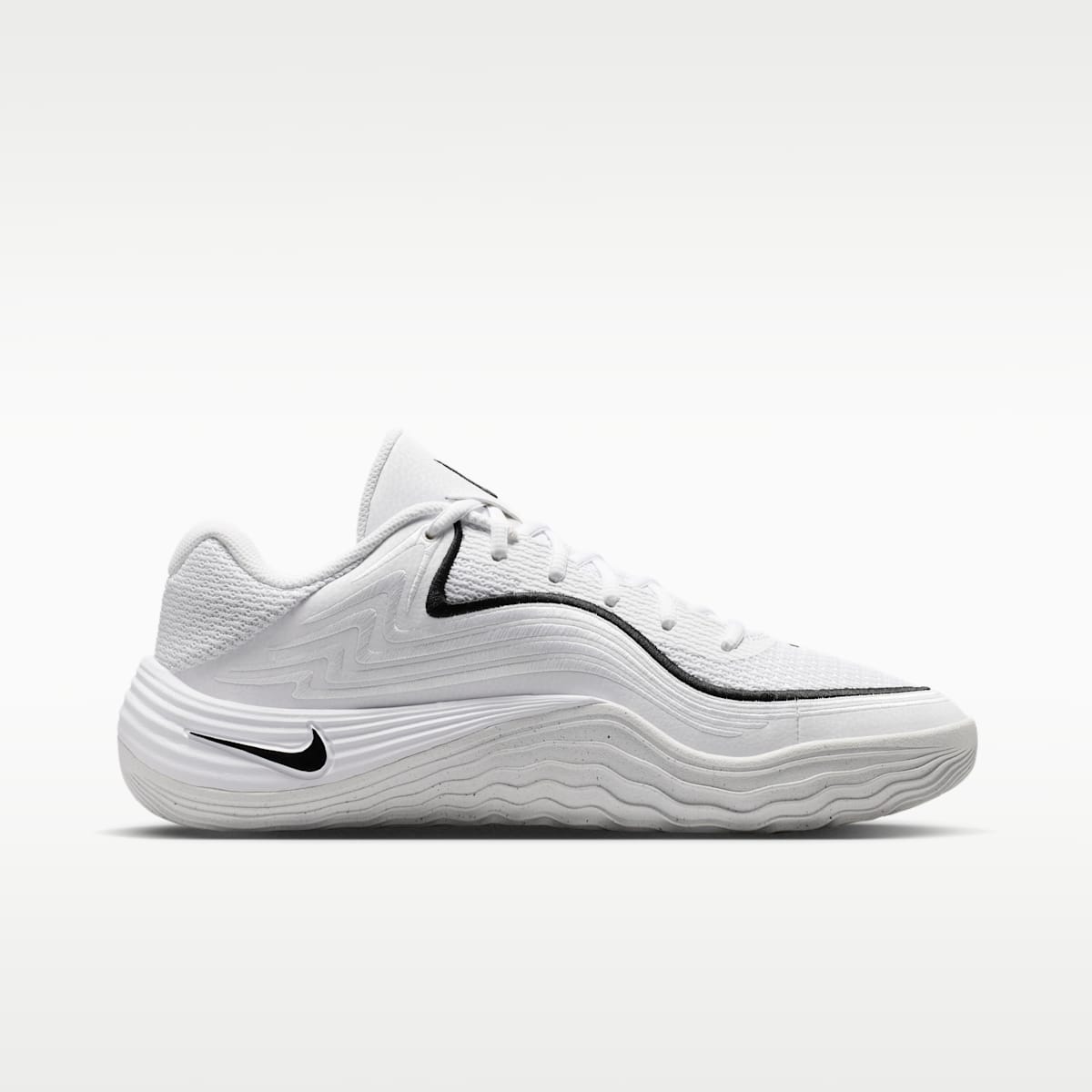 Nike Precision 8 Low Men's Basketball Shoes - White/Black/Black - Image 3