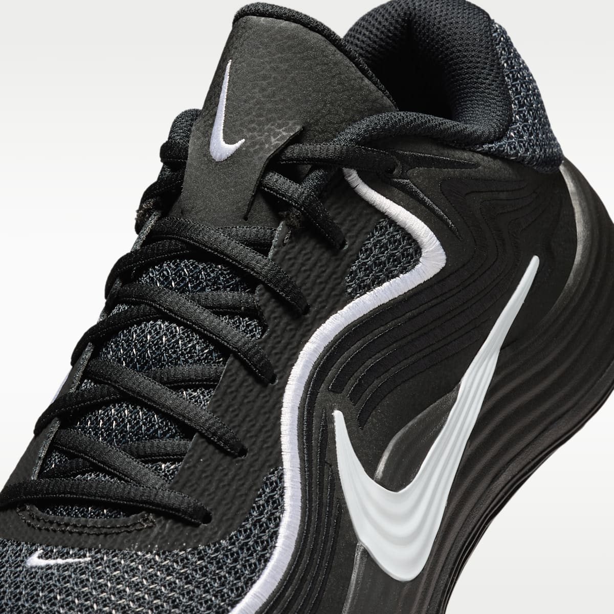 Nike Precision 8 Low Men's Basketball Shoes - Black/White/White - Image 7