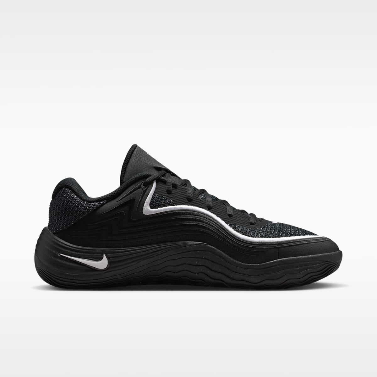 Nike Precision 8 Low Men's Basketball Shoes - Black/White/White - Image 3