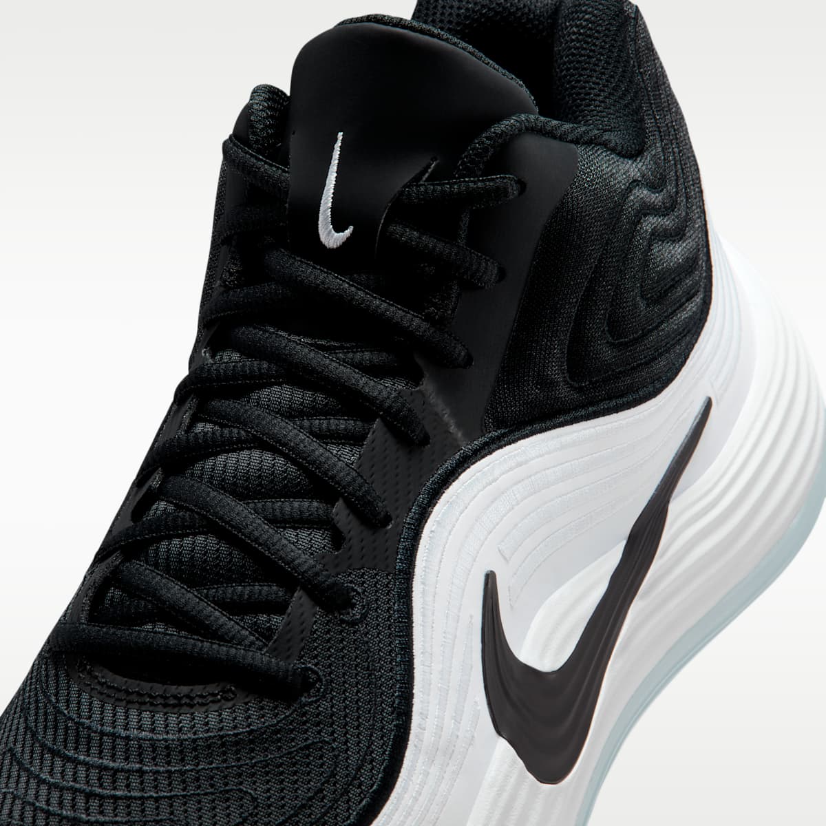 Nike Precision 8 MID Men's Basketball Shoes - Black/White/Ice Blue/Black - Image 7
