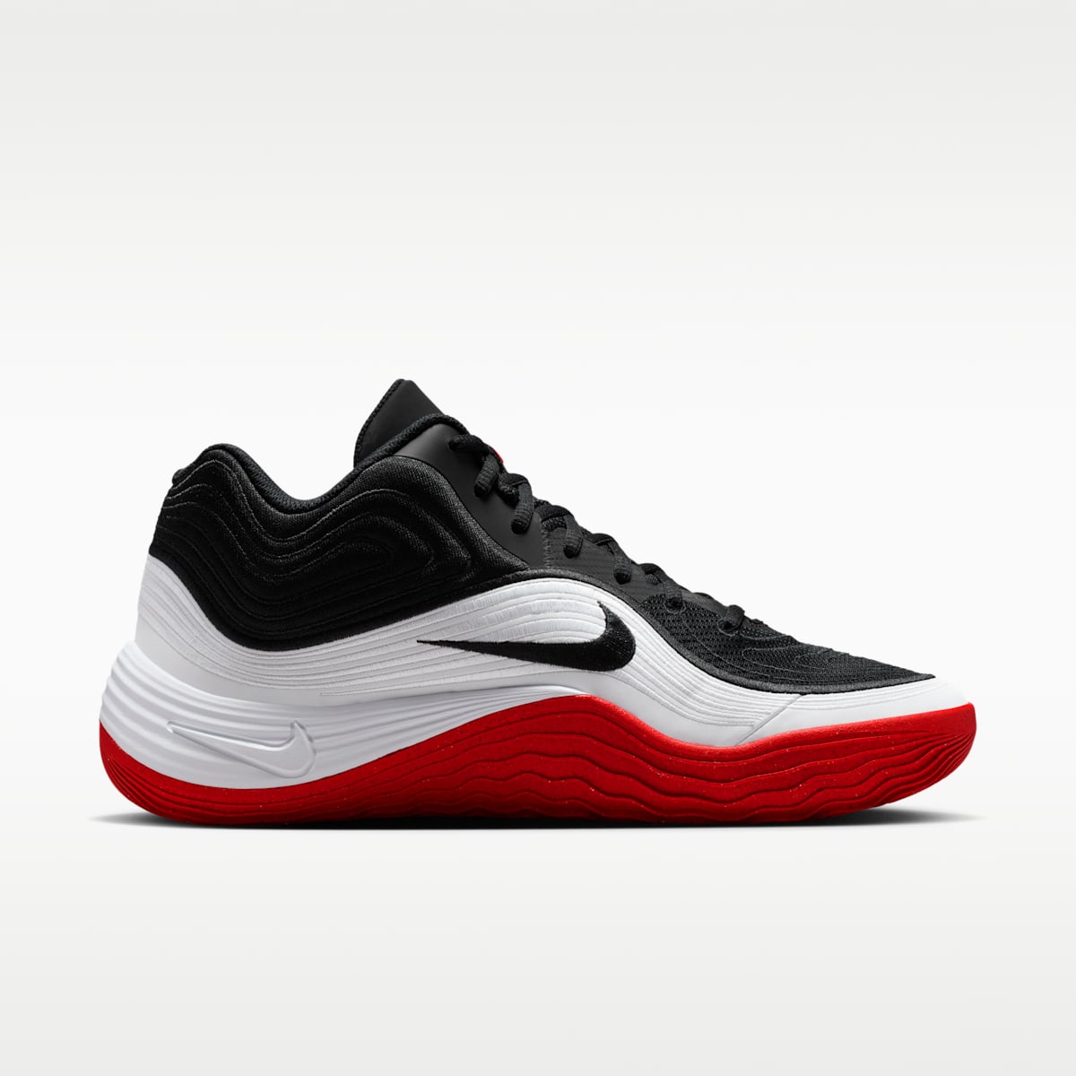 Nike Precision 8 MID Men's Basketball Shoes - Black/White/University Red - Image 3