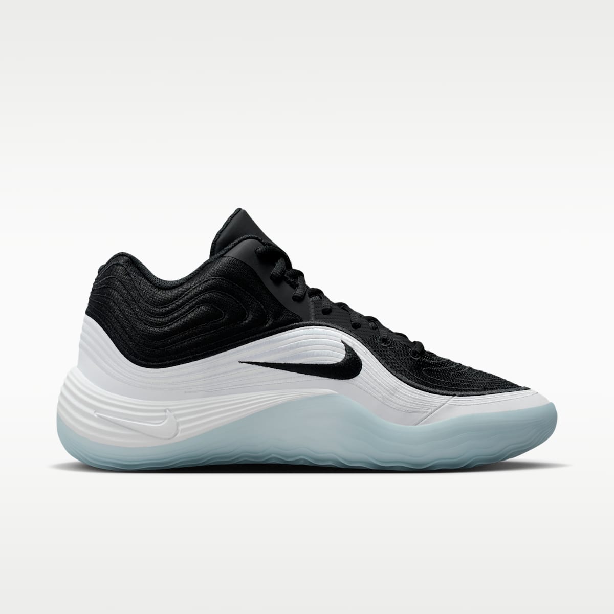 Nike Precision 8 MID Men's Basketball Shoes - Black/White/Ice Blue/Black - Image 3