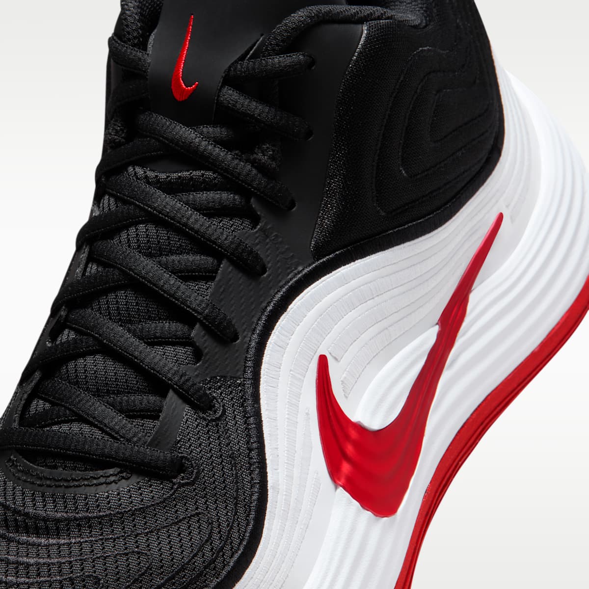 Nike Precision 8 MID Men's Basketball Shoes - Black/White/University Red - Image 7