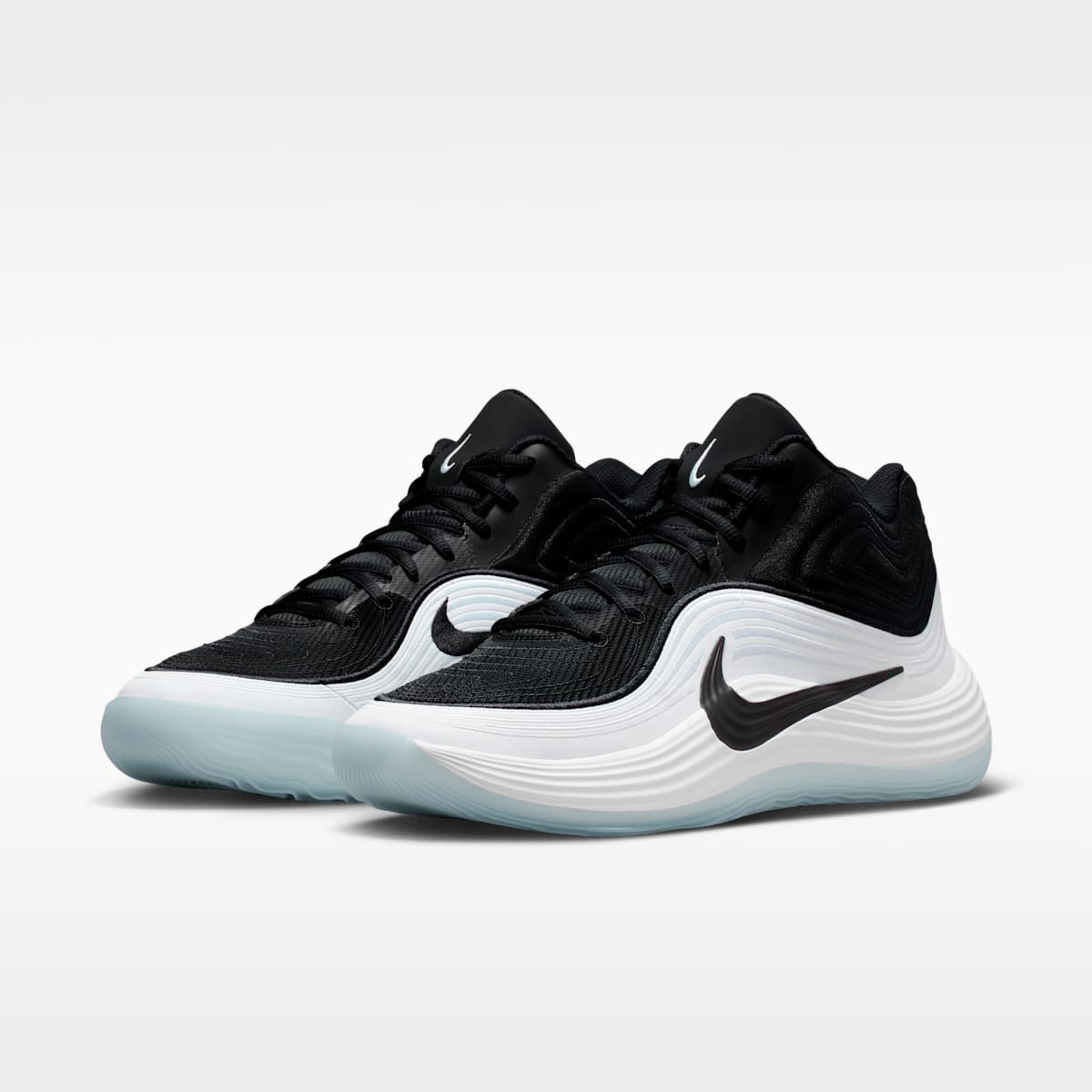 Nike Precision 8 MID Men's Basketball Shoes - Black/White/Ice Blue/Black - Image 5