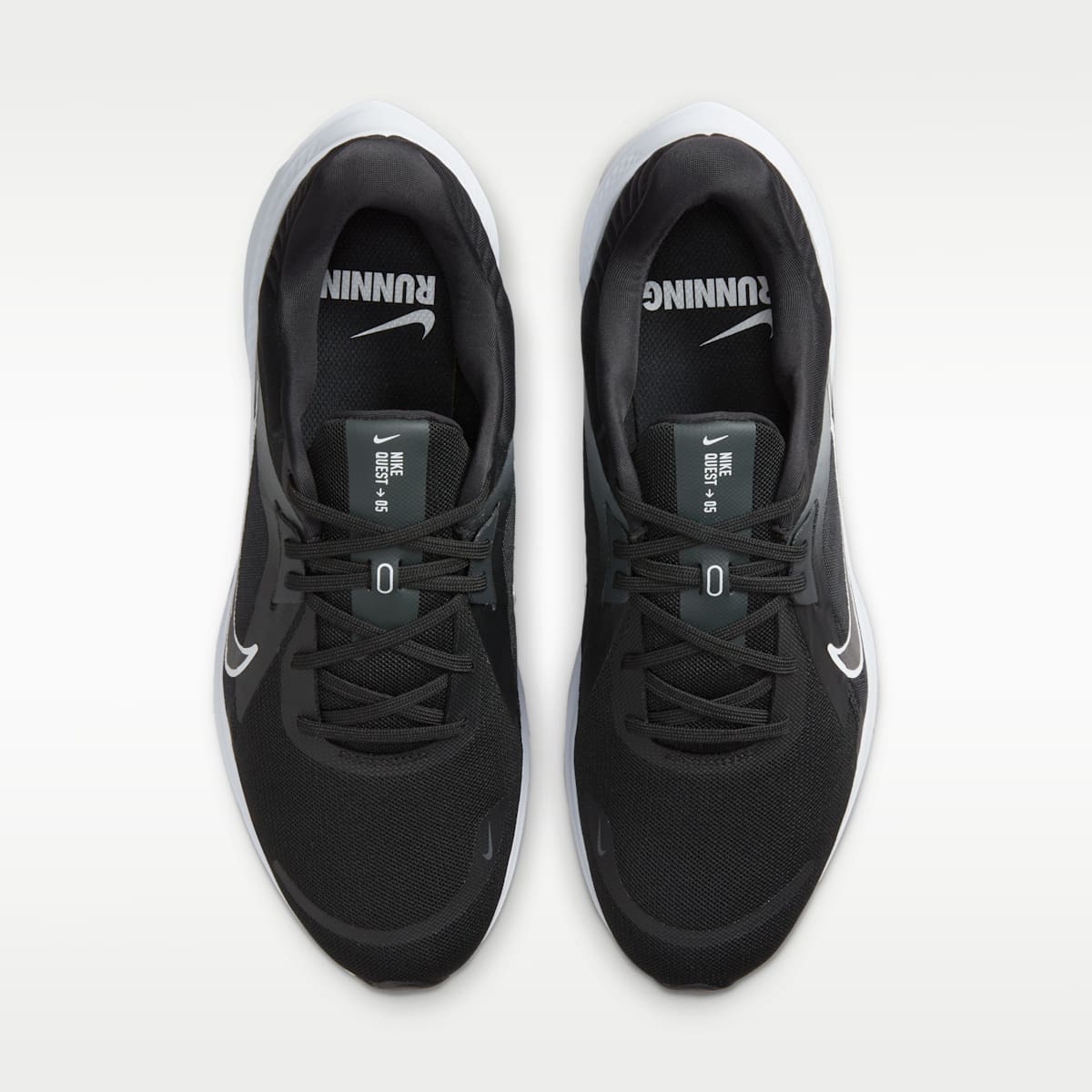 Nike Quest 5 Men's Road Running Shoes - Black/Smoke Grey/Dark Smoke Grey/White - Image 5