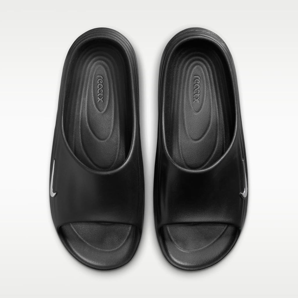 Nike ReactX Rejuven8 Men's Slides - Black/Gamma Blue/Metallic Silver - Image 5