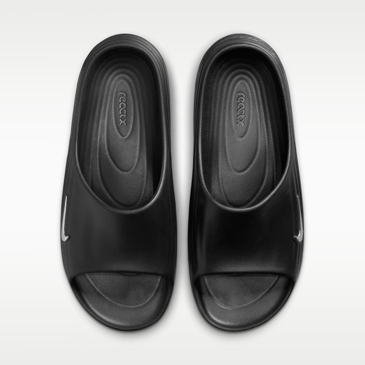 Nike ReactX Rejuven8 Men's Slides - Black/Gamma Blue/Metallic Silver - Image 5