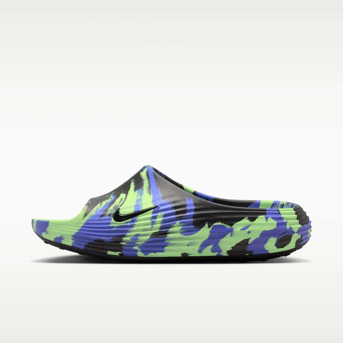 Nike ReactX Rejuven8 SE Men's Slides - Black/Lime Blast/Sapphire/Black - Image 2