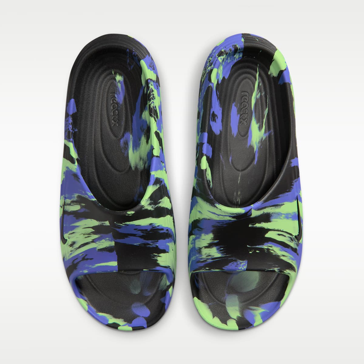 Nike ReactX Rejuven8 SE Men's Slides - Black/Lime Blast/Sapphire/Black - Image 5