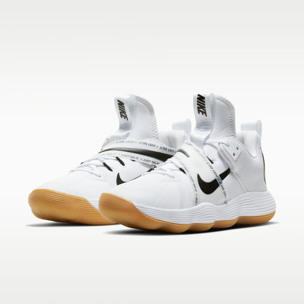 Women's Nike React HyperSet Volleyball Shoes - White/Gum Light Brown/Black