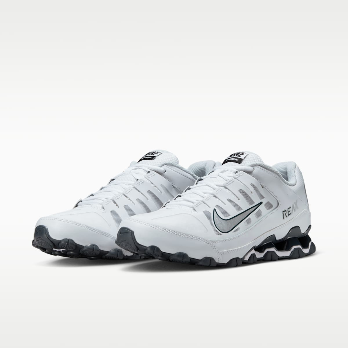 Nike Reax 8 TR Men's Workout Shoes - White/Classic Charcoal/Pure Platinum/Metallic Silver - Image 5