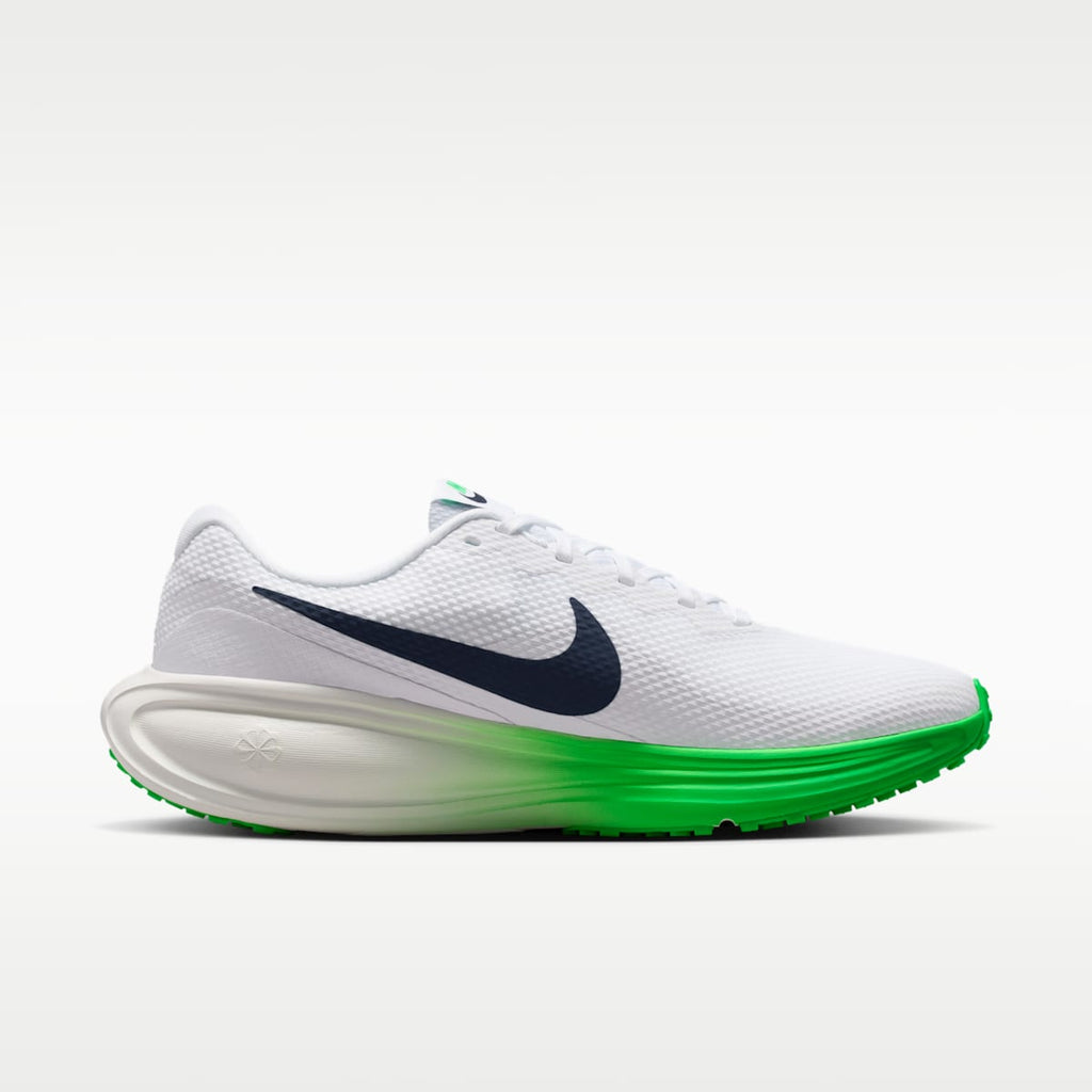 Nike Revolution 8 Men's Road Running Shoes - White/Green Spark/Summit White/Midnight Navy - Image 3