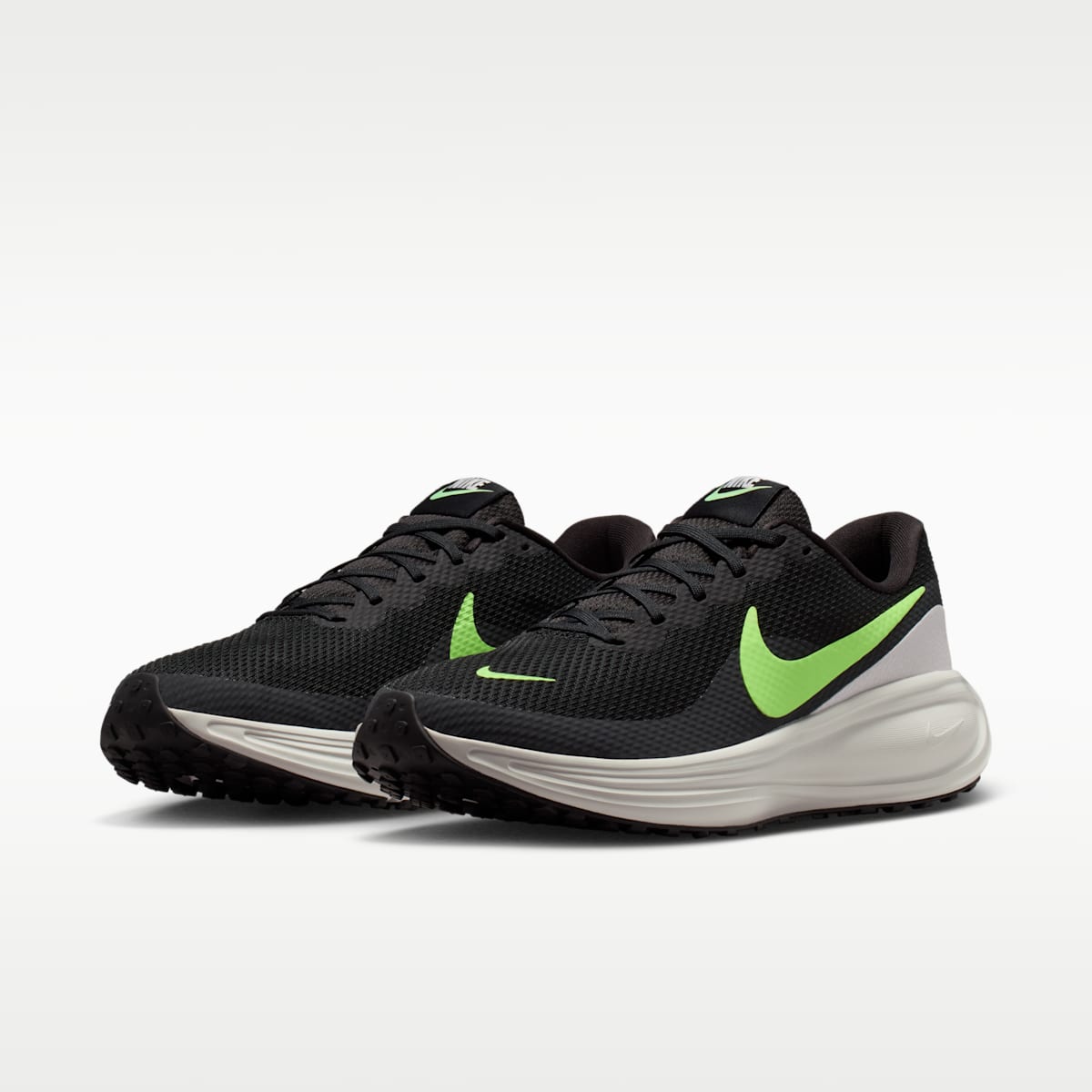 Nike Revolution 8 Men's Road Running Shoes - Black/Summit White/Football Grey/Lime Blast - Image 5