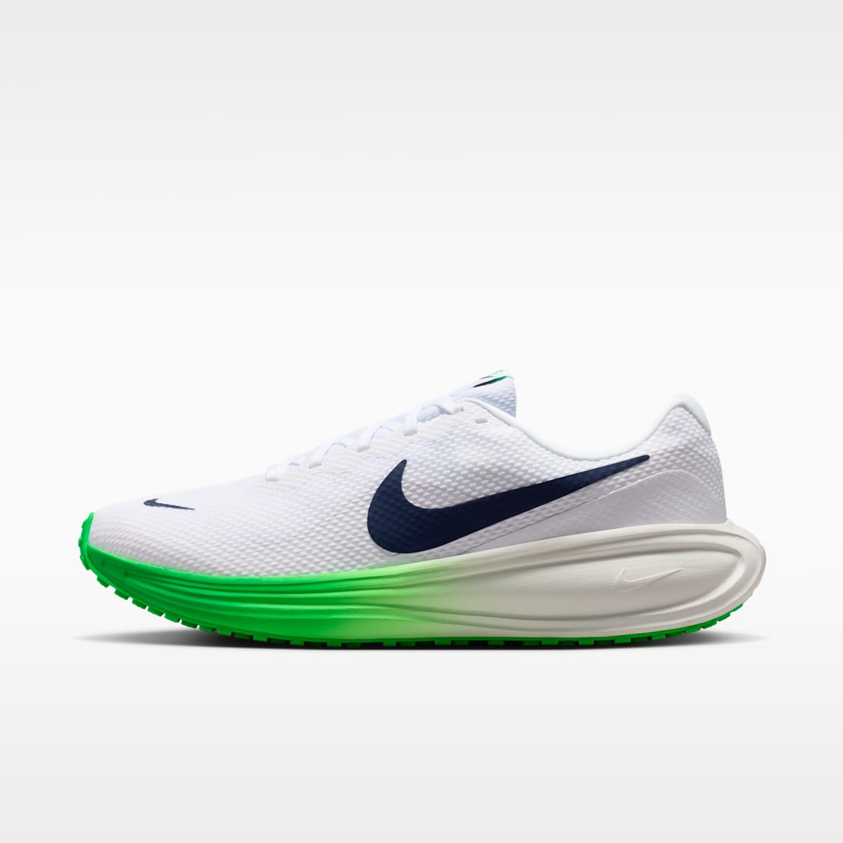 Nike Revolution 8 Men's Road Running Shoes - White/Green Spark/Summit White/Midnight Navy - Image 1