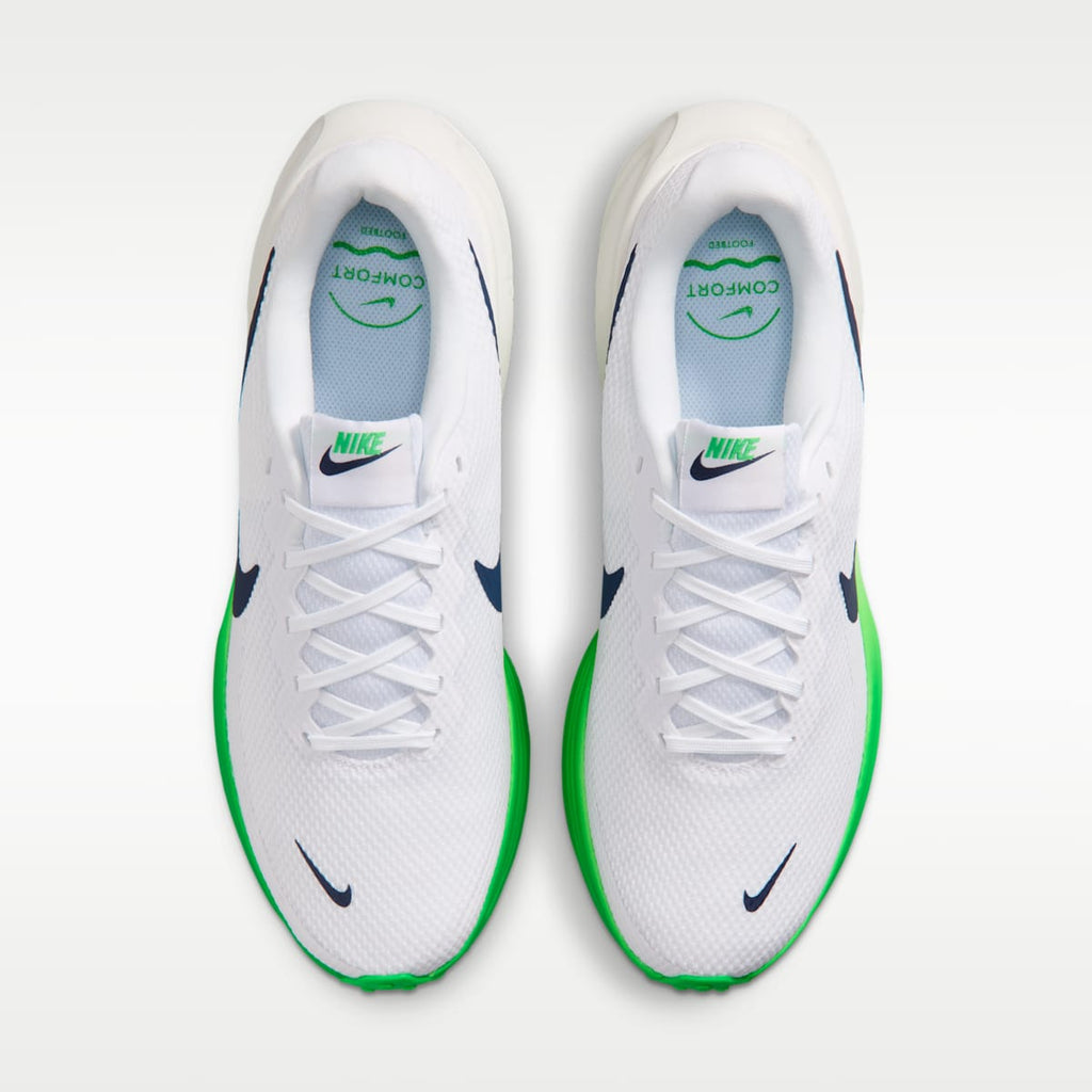 Nike Revolution 8 Men's Road Running Shoes - White/Green Spark/Summit White/Midnight Navy - Image 4