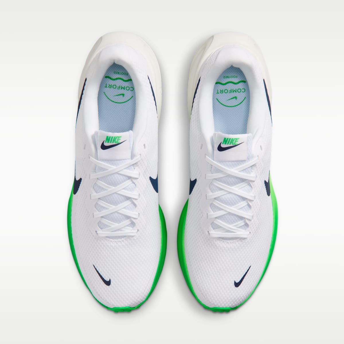 Nike Revolution 8 Men's Road Running Shoes - White/Green Spark/Summit White/Midnight Navy - Image 4