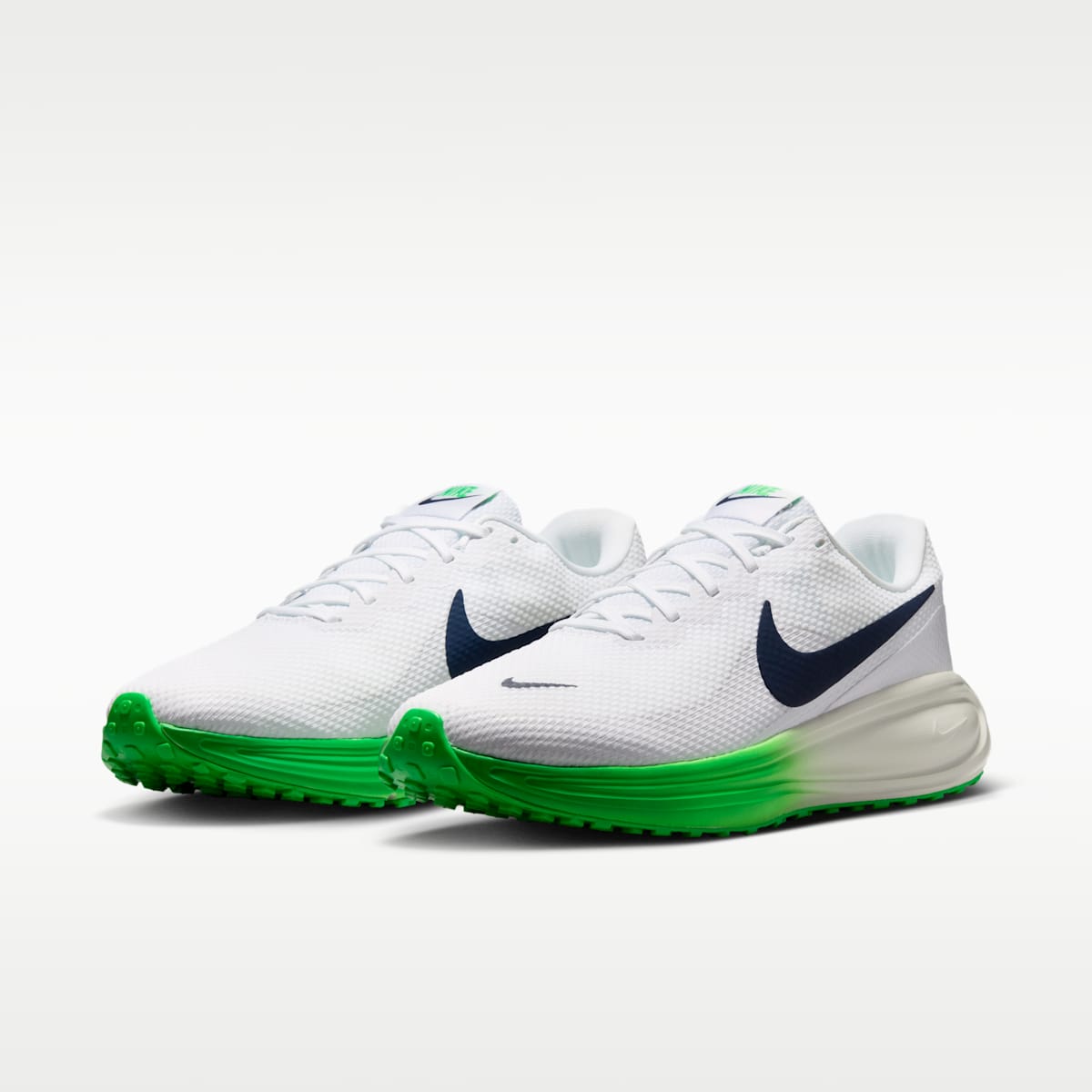 Nike Revolution 8 Men's Road Running Shoes - White/Green Spark/Summit White/Midnight Navy - Image 5