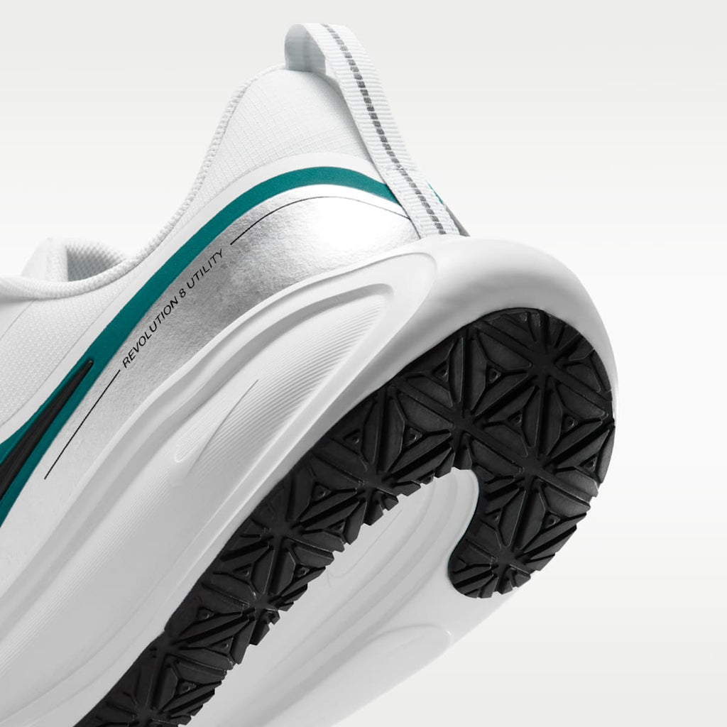 Nike Revolution 8 Utility Men's Road Running Shoes - Off White/Bright Spruce/Metallic Silver/Black - Image 8