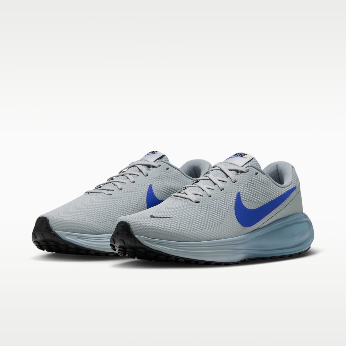 Nike Revolution 8 Men's Road Running Shoes (Wide) - Grey Mist/Black/Smokey Blue/Racer Blue - Image 5
