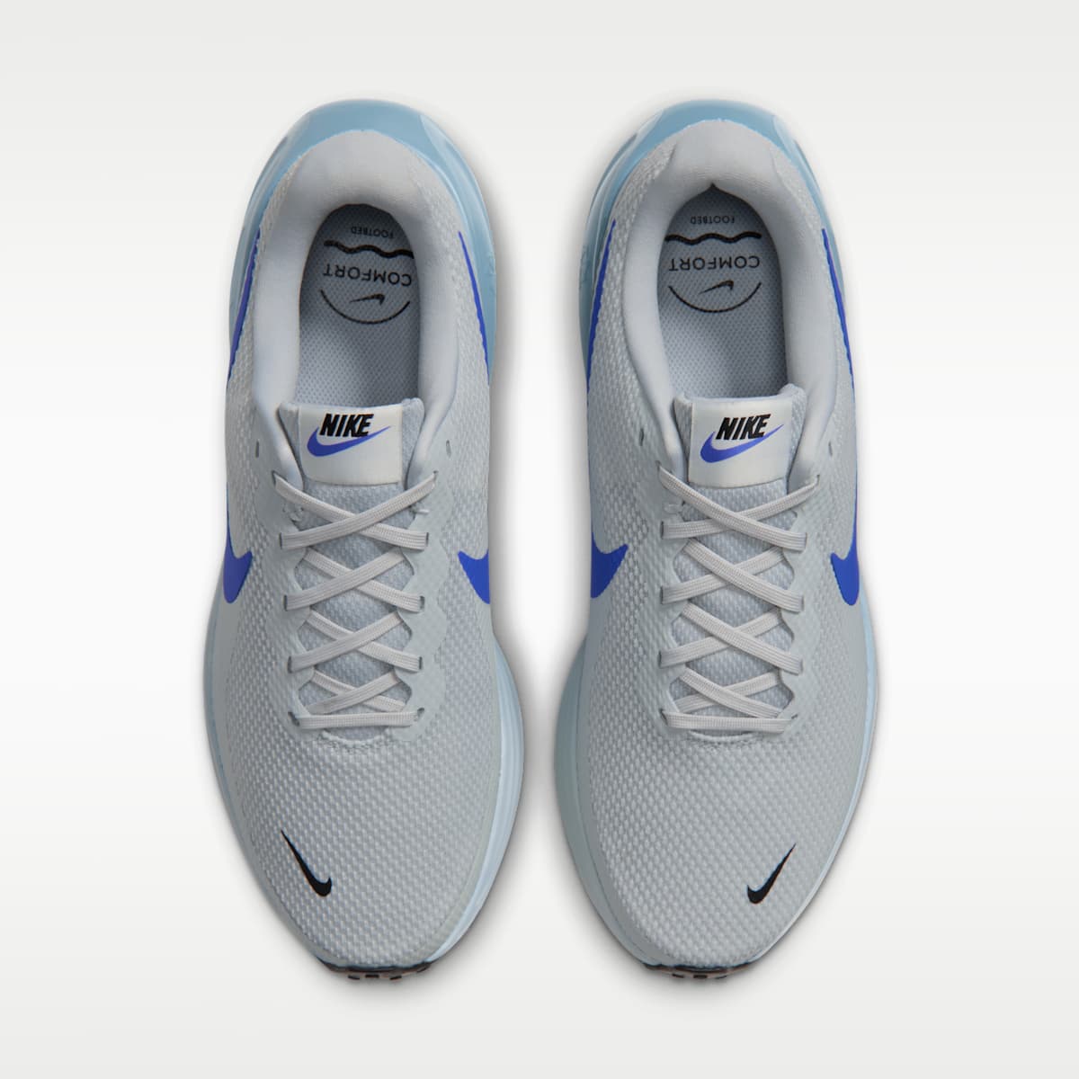Nike Revolution 8 Men's Road Running Shoes (Wide) - Grey Mist/Black/Smokey Blue/Racer Blue - Image 4