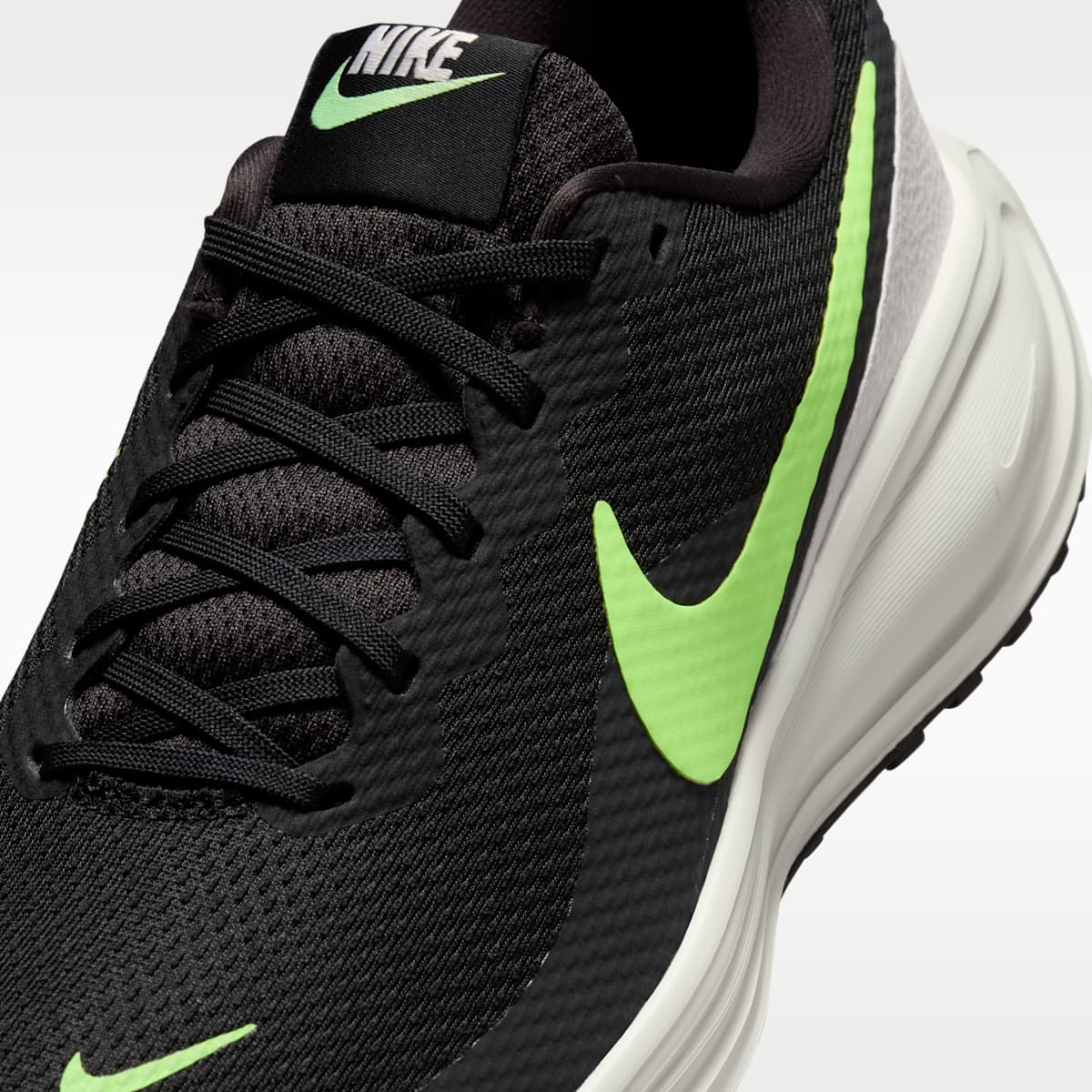 Nike Revolution 8 Men's Road Running Shoes - Black/Summit White/Football Grey/Lime Blast - Image 7