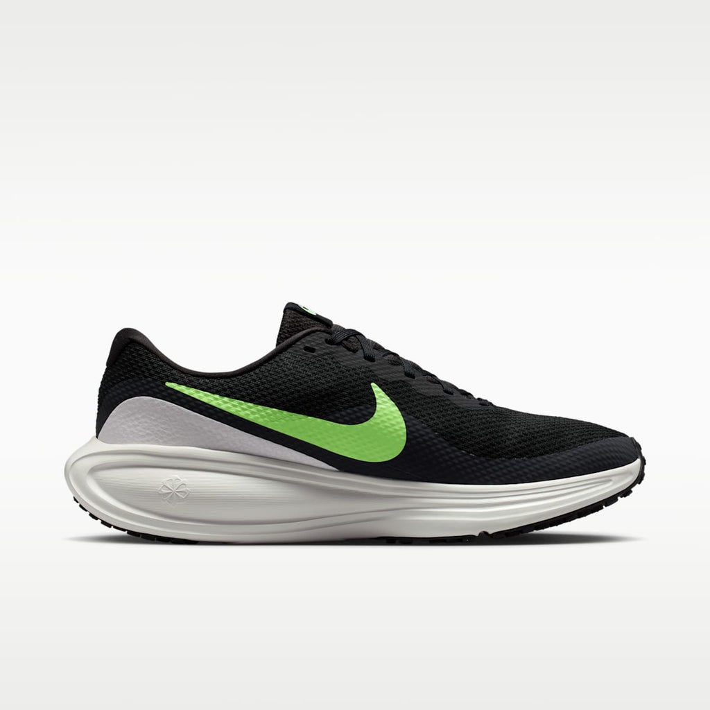 Nike Revolution 8 Men's Road Running Shoes - Black/Summit White/Football Grey/Lime Blast - Image 3