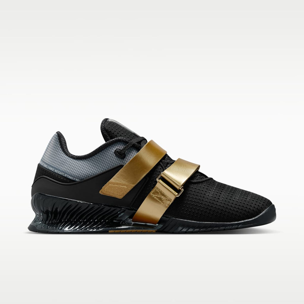 Nike Romaleos 4 Weightlifting Shoes - Black/Metallic Gold/White/Metallic Gold - Image 3