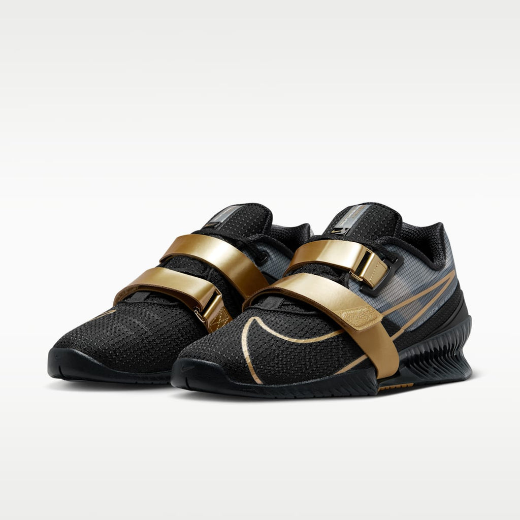 Nike Romaleos 4 Weightlifting Shoes - Black/Metallic Gold/White/Metallic Gold - Image 5