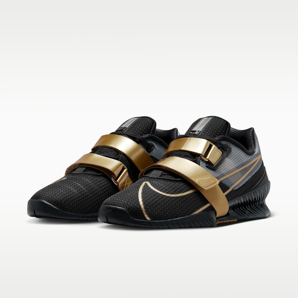Nike Romaleos 4 Weightlifting Shoes - Black/Metallic Gold/White/Metallic Gold - Image 5