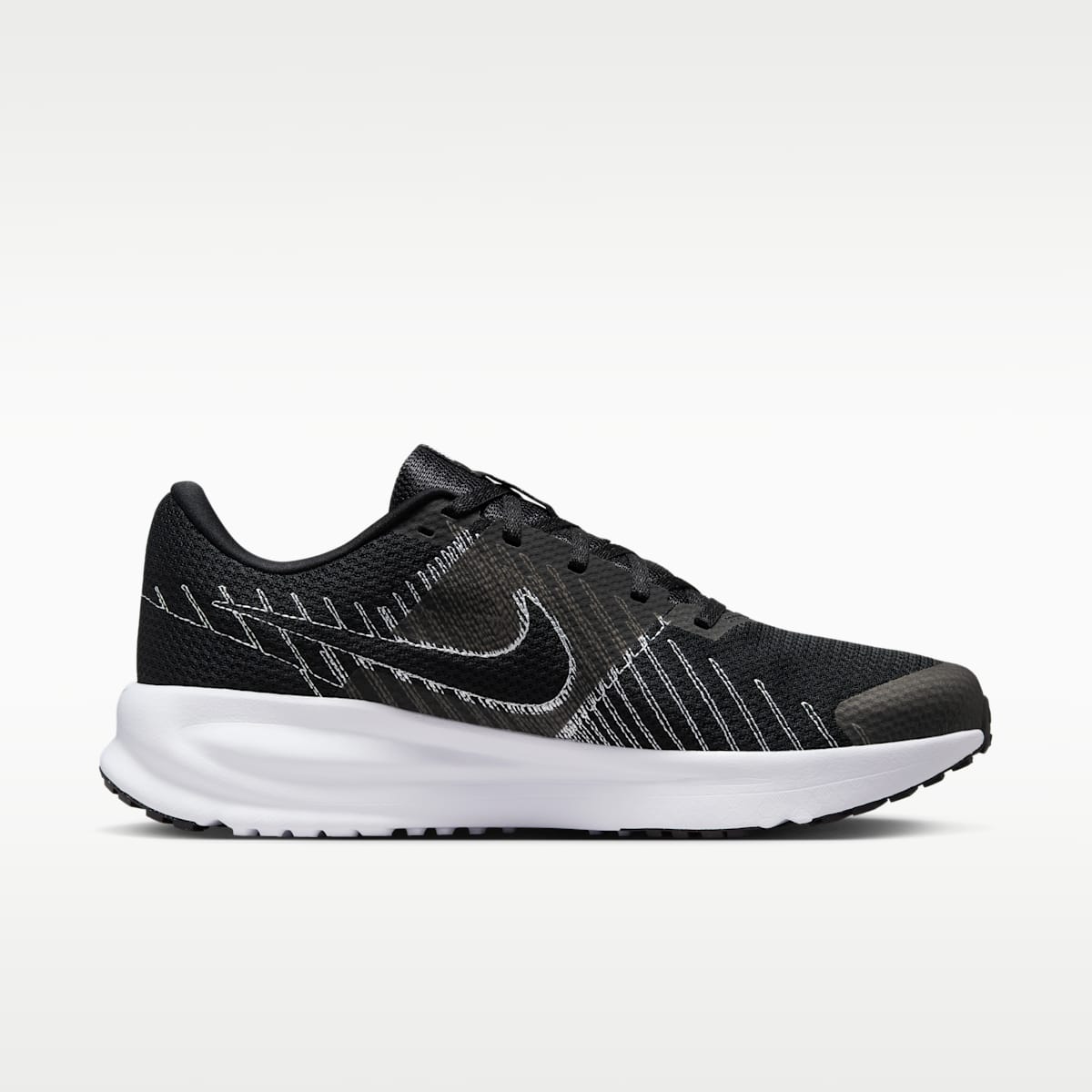 Nike Run Defy Men's Road Running Shoes - Black/White - Image 3
