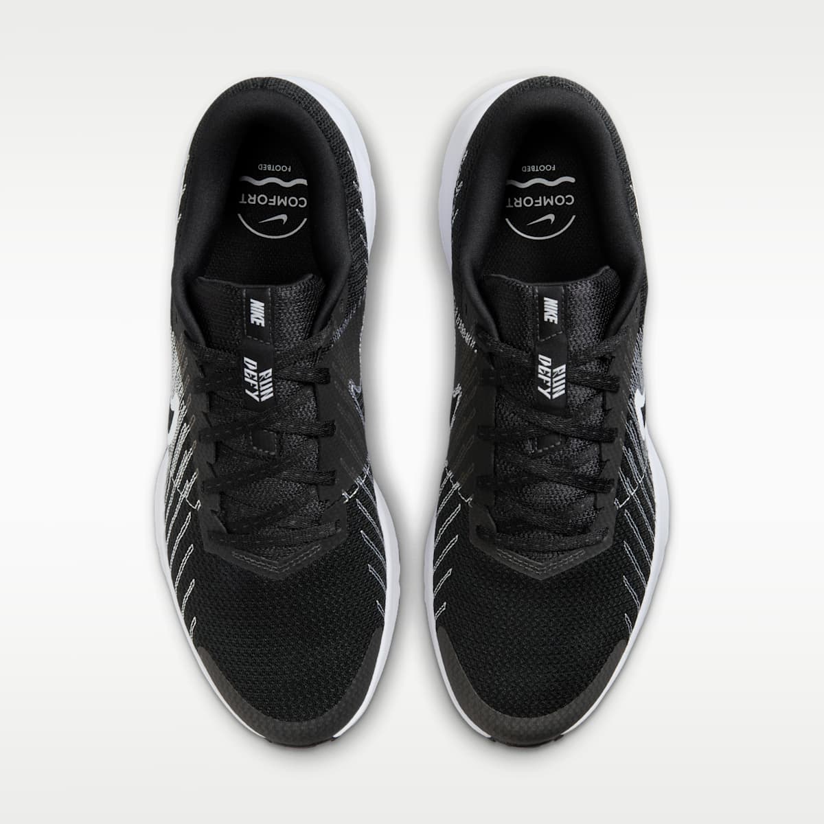 Nike Run Defy Men's Road Running Shoes - Black/White - Image 4