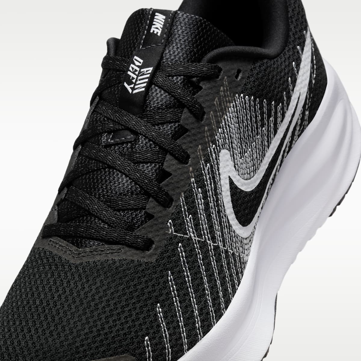 Nike Run Defy Men's Road Running Shoes - Black/White - Image 7