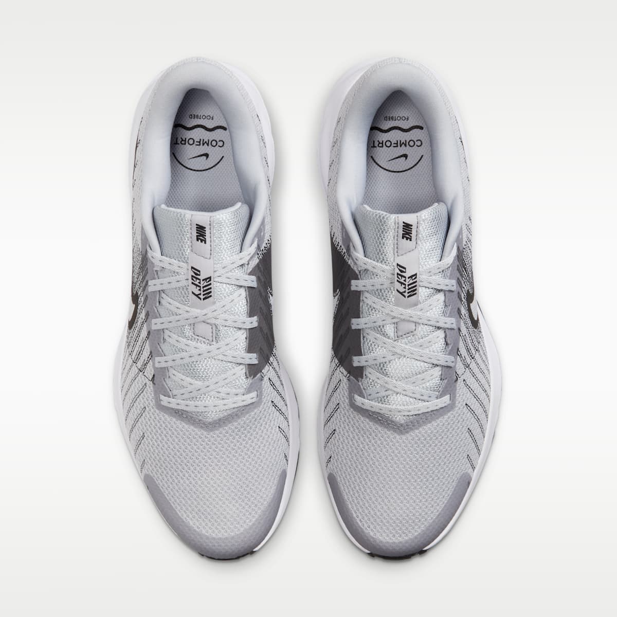 Nike Run Defy Men's Road Running Shoes - Wolf Grey/White/Iron Grey/Black - Image 4